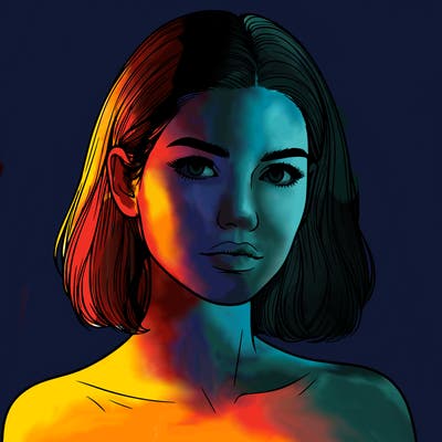 realistic portrait of woman