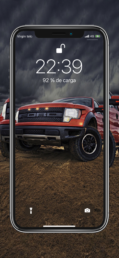 Car HD Wallpapers Collection - Red Ford truck HD wallpaper displayed on an iPhone lock screen