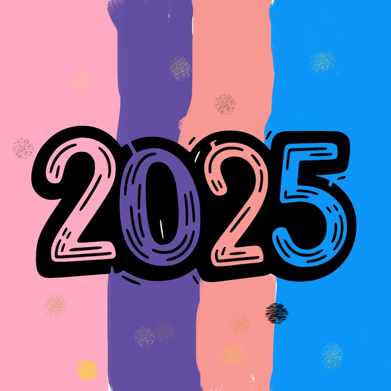 one line scrawled numbers sketch design “2025”