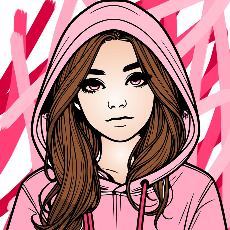 realistic girl with a hoodie