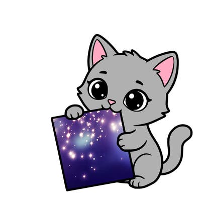 a small cat with a blank sheet of paper in its hand. the cat is sooooooo cute!