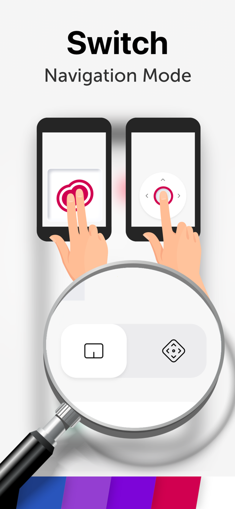 Basculer entre les modes de navigation trackpad et directionnel sur un smartphone