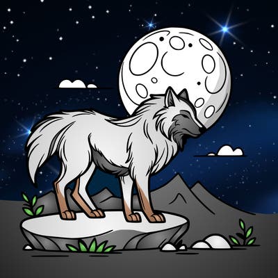 wolf moonlight
