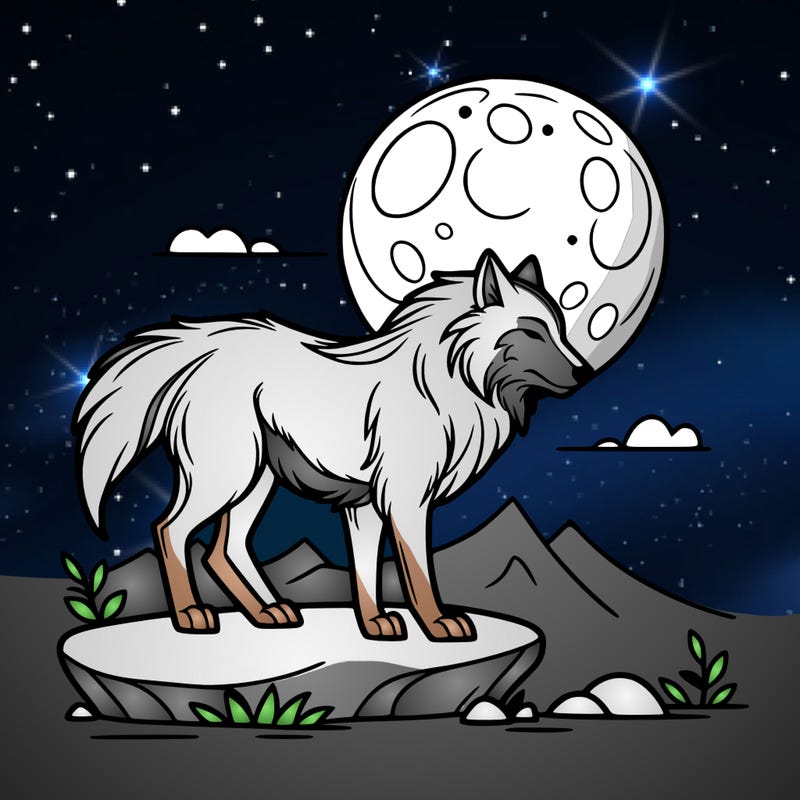 wolf moonlight