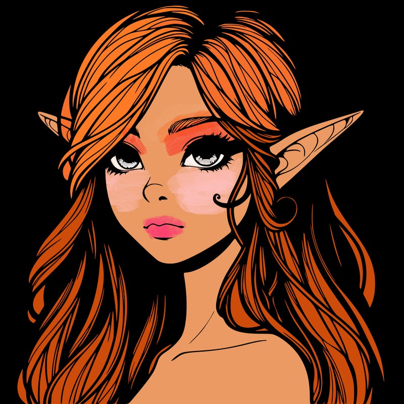 elf girl realistic dark fantasy