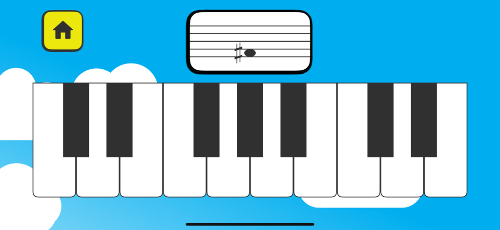 ABC para los Niños: Spannish - Digital piano keyboard with musical notes for children learning Spanish