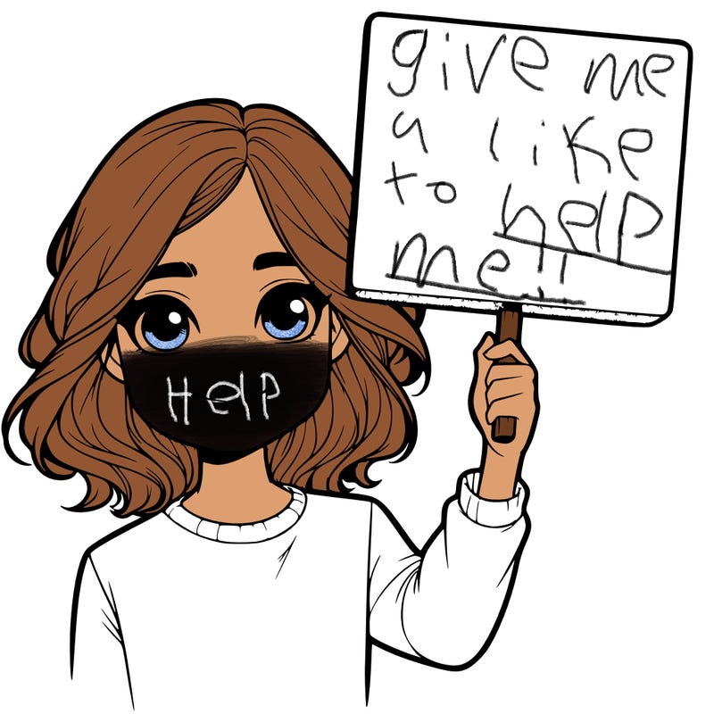 realistic girl holding up a sign