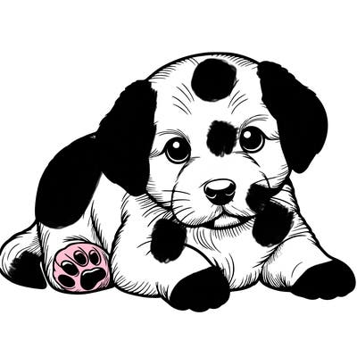 a cute realistic puppy