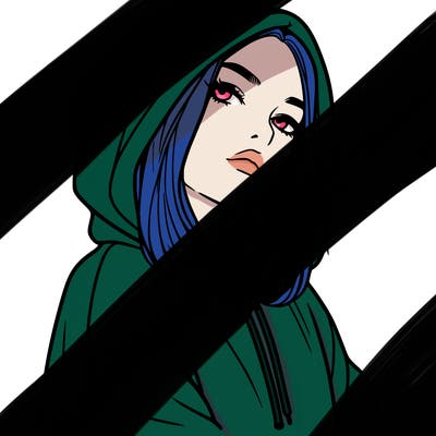 a realistic girl in a hoodie
