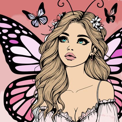 butterfly fairy realistic girl