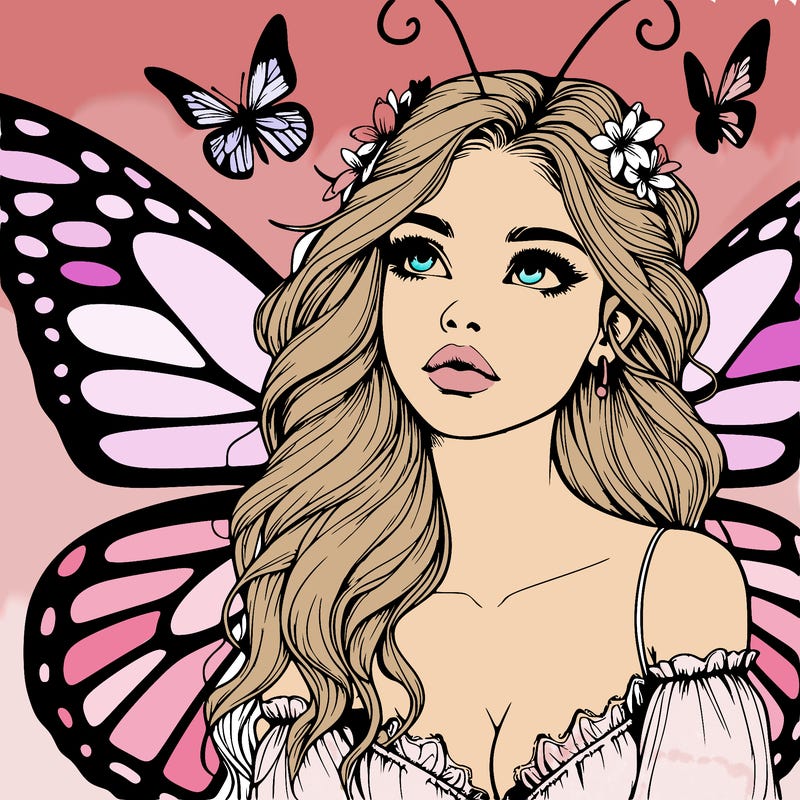 butterfly fairy realistic girl