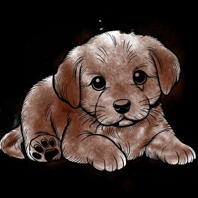 a cute realistic puppy