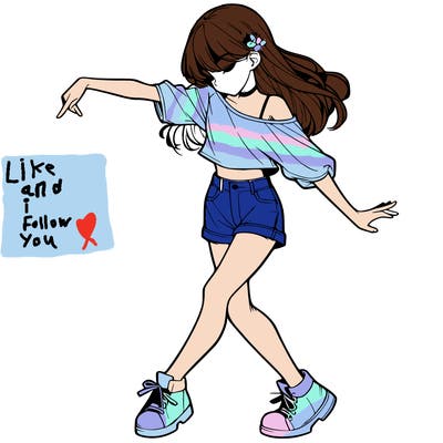 realistic girl danceing