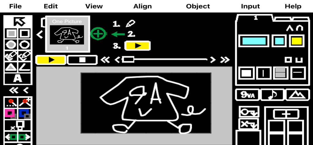 9VAePro - Die 9VAePro Mobile-Oberfläche zur Erstellung von One-Picture-Animationen mit Vektorzeichenwerkzeugen