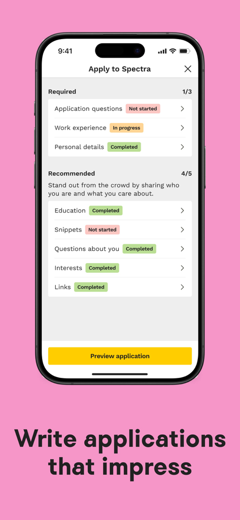 Welcome to the Jungle (Otta) - Welcome to the Jungle app interface showing a job application progress checklist