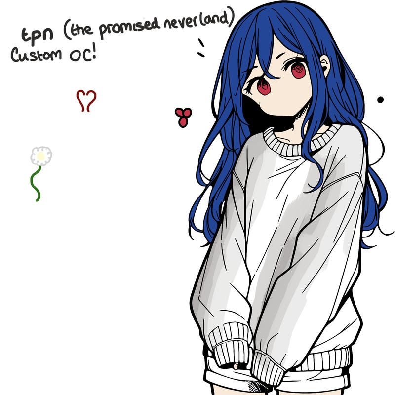 manga teen girl  in a sweater and baggy pants