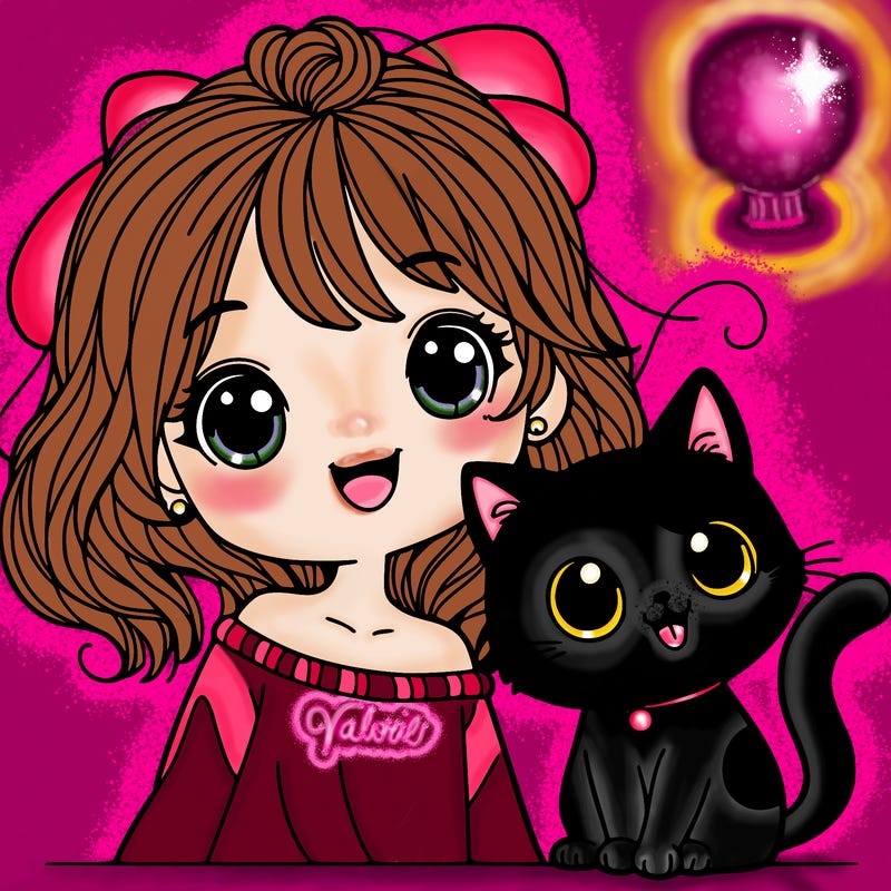 girl and cat