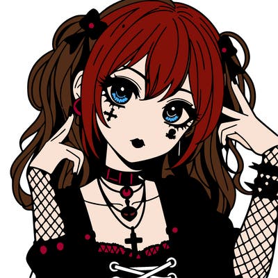 goth anime girl