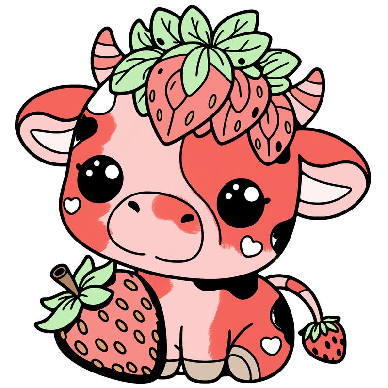 cute strawberry cow