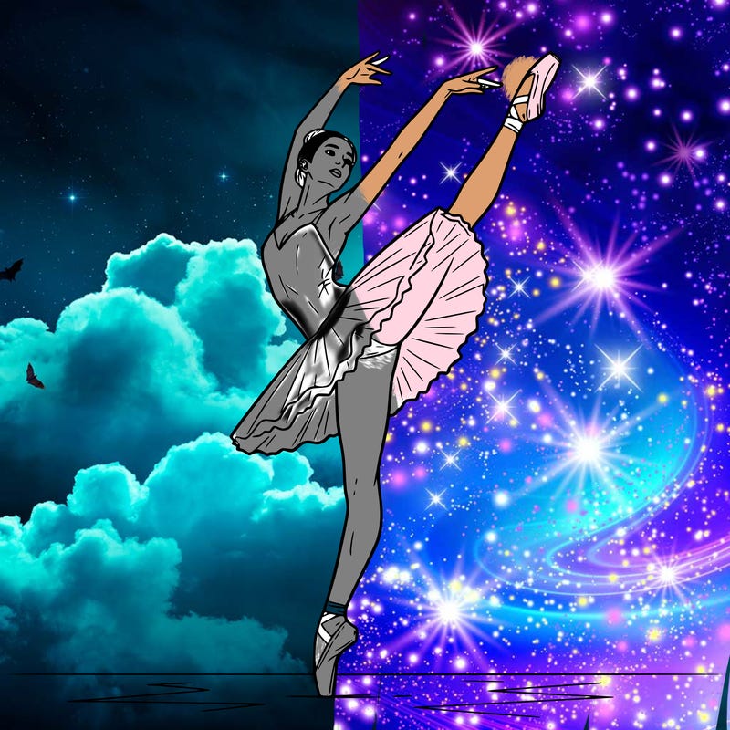 a ballerina in motion.