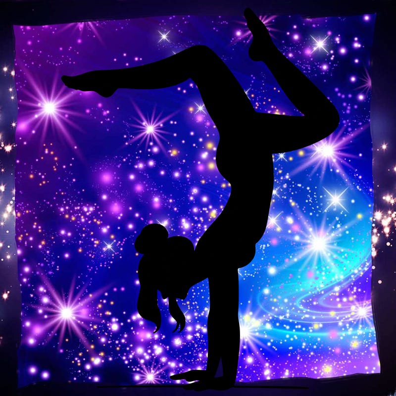 a woman doing a handstand