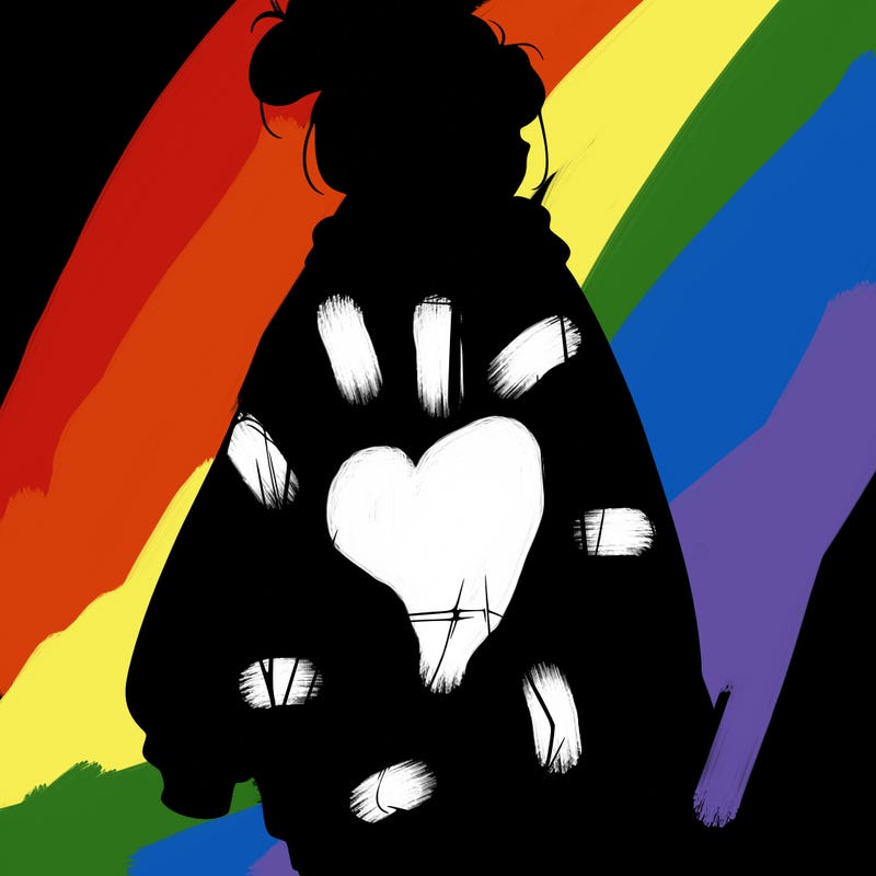 realistic girl with a oversized sweatshirt on and a bun