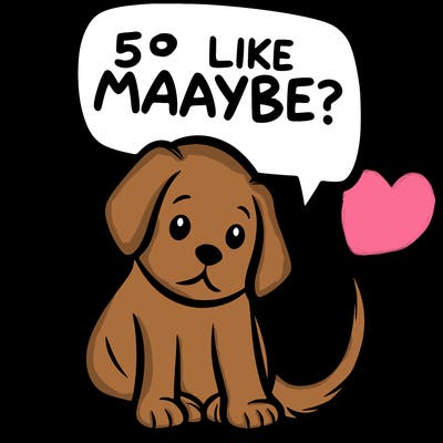 a puppy that says 5 like maybe