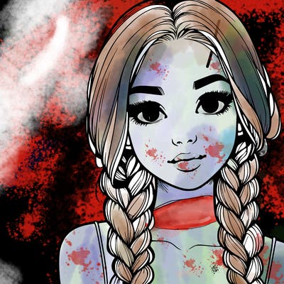 realistic girl with braids