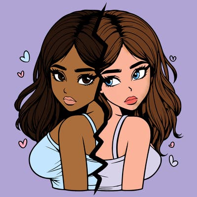 realistic girl split