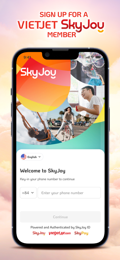 SkyJoy - Sign up screen for the Vietjet SkyJoy loyalty app membership