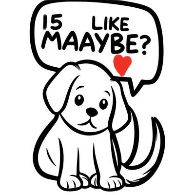 a puppy that says 5 like maybe