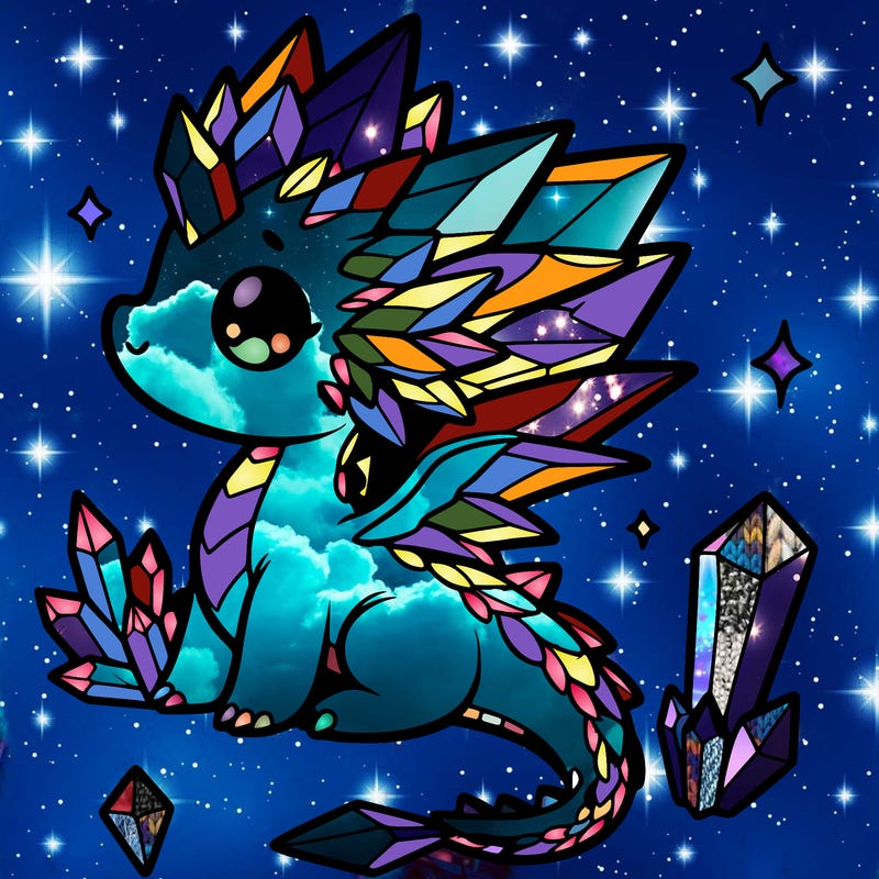 little cute crystal dragon