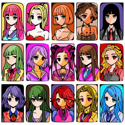 girls that look diffrent anime