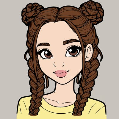 realistic girl with braids