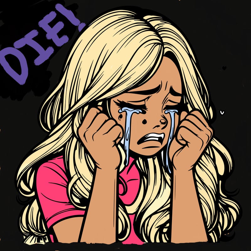 realistic girl crying