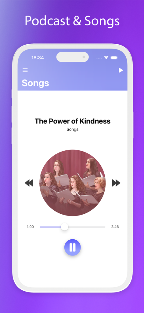 Library Online 2026 - The audio player interface in the Library Online 2026 app playing the song The Power of Kindness.