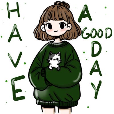 girl with a cat in her arms and a loose sweatshirt