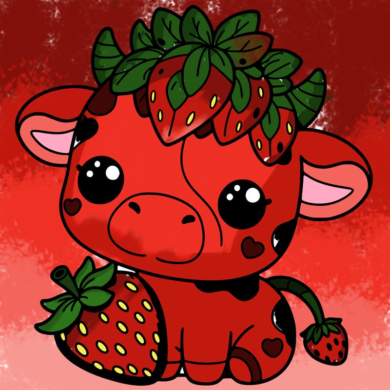 cute strawberry cow