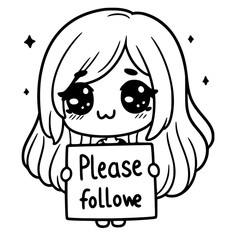 a girl holding  a sign  saying please  follow  me