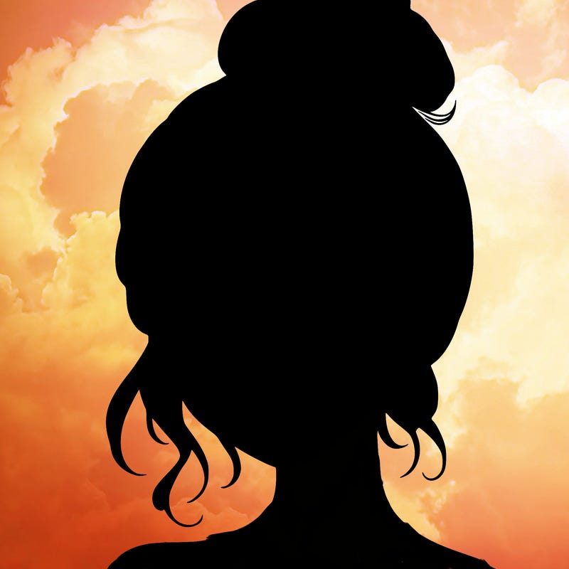 realistic pretty girl with hair in bun