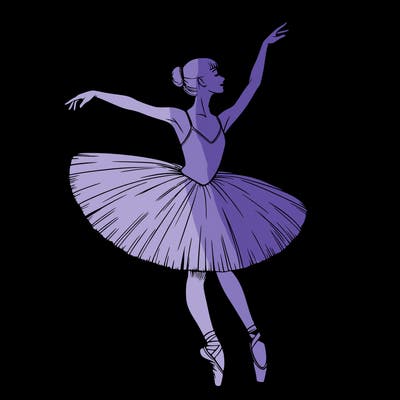 a realistic ballerina dancing at night
