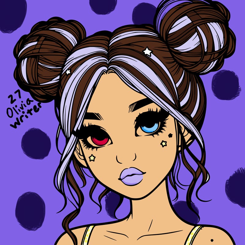 realistic girl with space buns