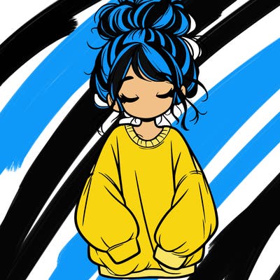 girl with baggy sweatshirt and messy bun