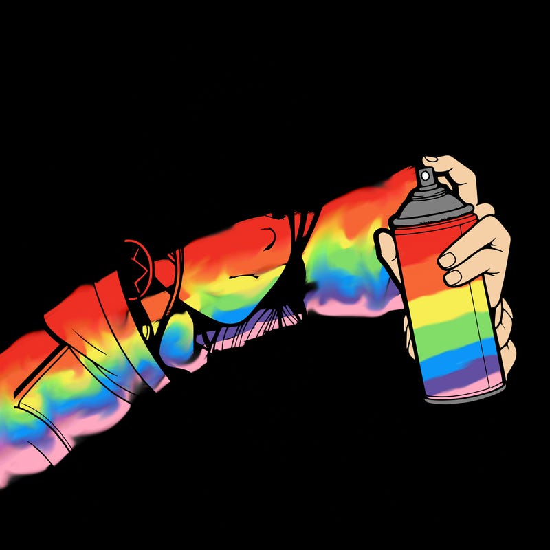 a realistic girl, spray painting