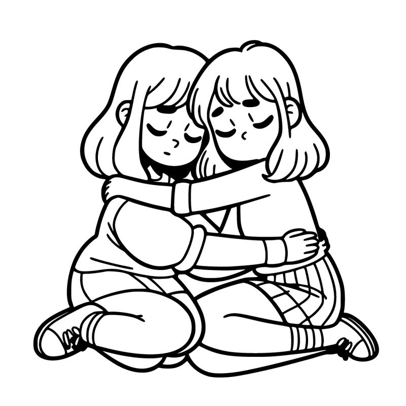 girls hugging