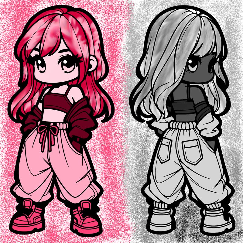 girl in crop top and baggy pants