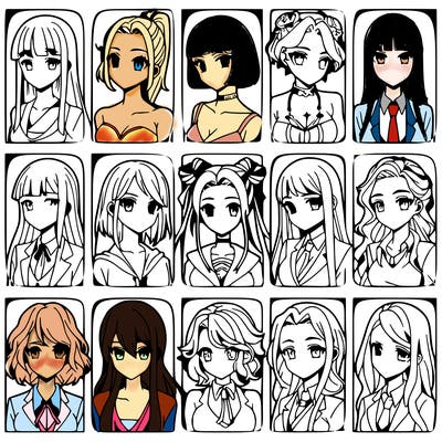 girls that look diffrent anime