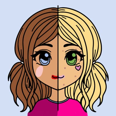 split girl just the face