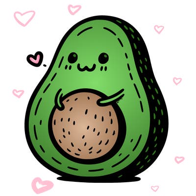 an avocado hugging an avocado