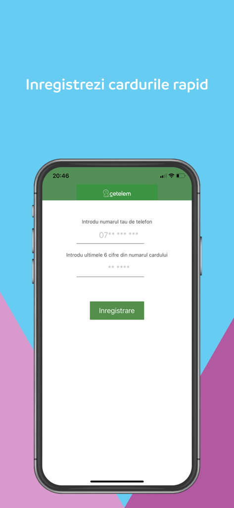Schermata di registrazione dell'app Cetelem 3D Secure che mostra i campi per numero di telefono e dettagli della carta.